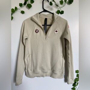 Lululemon Team Canada Engineered Warmth Merino Wool Half Zip Pullover Size 6 COC